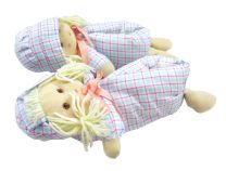 Pantufla muñeca a cuadritos 