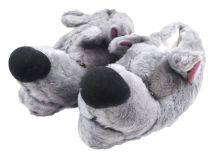 Pantufla Perro Gris con base