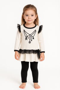 Conjunto Glamour Remera Y Calza Con Cadenas