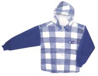 Camisaco con capucha estampado a cuadros