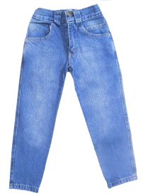 Pantalon jean clasico con media cintura elastizada