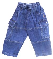 Pantalon cargo jean bebe cintura elastizada