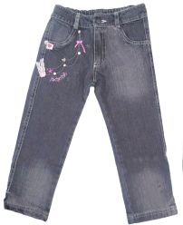 Pantalon jean con apliques y cintura elastizada
