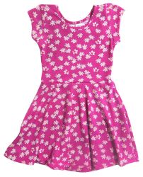 Vestido de algodon elastico c/ flores blancas 