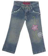 Pantalón de Jean Flores Bordadas y Tachas