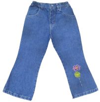 Pantalon jean nena flores bordadas