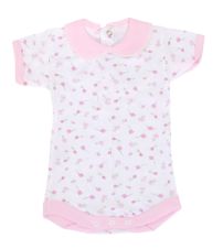 Body Manga Corta Estampado Flores Cuello Baby