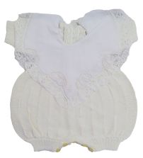 Enterito manga corta de hilo con puntilla