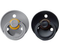 Chupete Bibs Colour Collection x 2 - Cloud / Black - Tetina De Caucho Natural - Latex - 18+ Meses