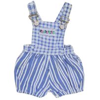 Jardinero estampado cuadrille con rayas