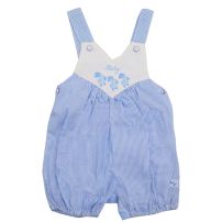 Jardinero rayado con patitos bordados