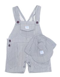 Jardinero rayado con gorro cap 