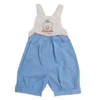 Enterito jardinero de tela plana con bordado lurex