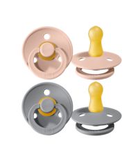 Chupete Bibs Colour Pacifier x 2 - Cloud / Blush - Tetina De Caucho Natural - Latex - 0-6 Meses