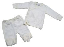 Conjunto Algodon 2 Piezas Batita Cruzada Panton Con Pie Estampado