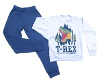 Pijama Interlock Manga Larga Estampado Dinosaurio Varon 