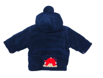 Campera de Polar con Capucha y Oso Bordado en la Espalda