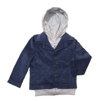 Campera Gris Algodón Frizado Combinada con Saco Corderoy 