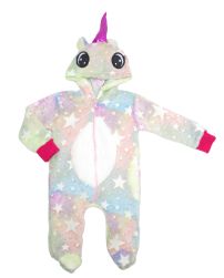 Pijama Enterito Kigurumi Piel Unicornio con pie- Bebe