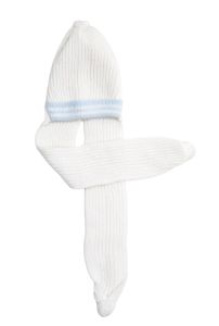 Gorro con bufanda Tejido Punto Ingles con Rayas en la Vicera