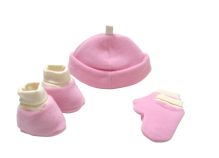 Conjunto de Polar 3 Pieza. Gorro, Escarpines y Mitones con Puño