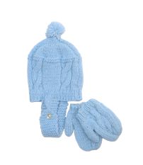 Conjunto de Gorro y Mitones Tejidos a mano