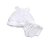 Conjunto de Polar Gorro con Orejas y Mitones 