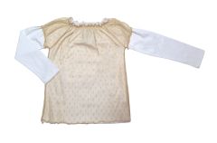 Remera con tul bordado Manga largas