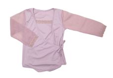 Remera Manga larga con encaje y mandas de tull 