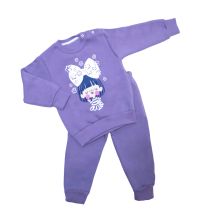 Conjunto De Buzo Con Estampa  Y Pantalon Frizado Bebe 