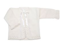 Saco Saquito de Cashmilon bordado con hilo de seda y Moño de Cinta