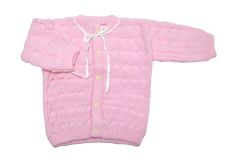 Saquito de Cashmilon con detalle de cinta en cuello