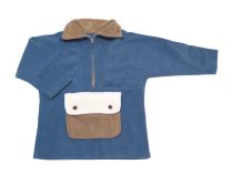 Buzo Polar Liso con Cuello y Bolsillo Frontal