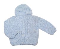 Saco Tejido A Mano Con Capucha Punto Trenza 