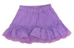 Pollera de tela con volados y puntalla