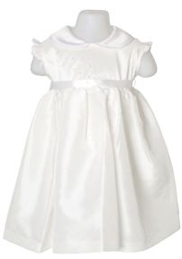 Vestido de Bautismo seda bordada con perlas 