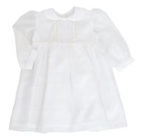 Vestido de Bautismo Manga Larga  de gasa facetada