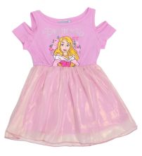 Vestido De Algodon y Gaza Con Brillo De Princesa Estampado 