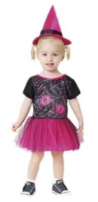 Disfraz Halloween Brujita con Arañitas y Sombrero 