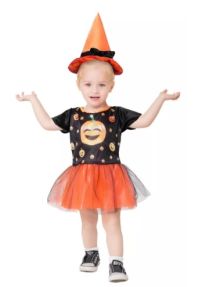 Disfraz Halloween Brujita Calabacita con Sombrero 