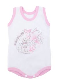 Body musculosa de algodon estampado delfines y perro bebe