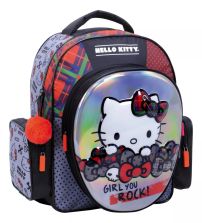 Mochila Espalda Hello Kitty - Frente Semi Rigido Relieve 3D - 17 Pulgadas 