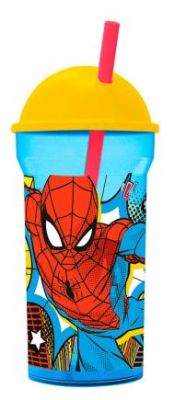 Vaso 460ml con Sorbete Transparente Tapa Alta Spiderman- Hombre Araña 