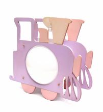 Lampara de techo - Esfera de Vidrio y Tren de Madera