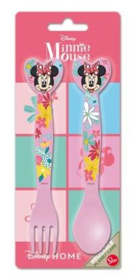 Set  Cubiertos Tenedor y Cuchara Minnie Mouse 