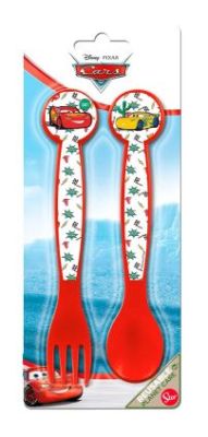 Set  Cubiertos Tenedor y Cuchara Cars