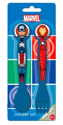 Set  Cubiertos Tenedor y Cuchara Avengers
