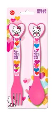 Set  Cubiertos Tenedor y Cuchara Hello Kitty