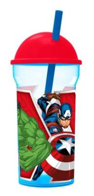Vaso 460ml Transparente Tapa Alta Avengers