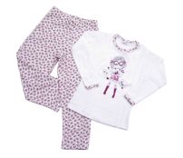 Pijama Remera Manga Larga Estampado Nena Con Perritos